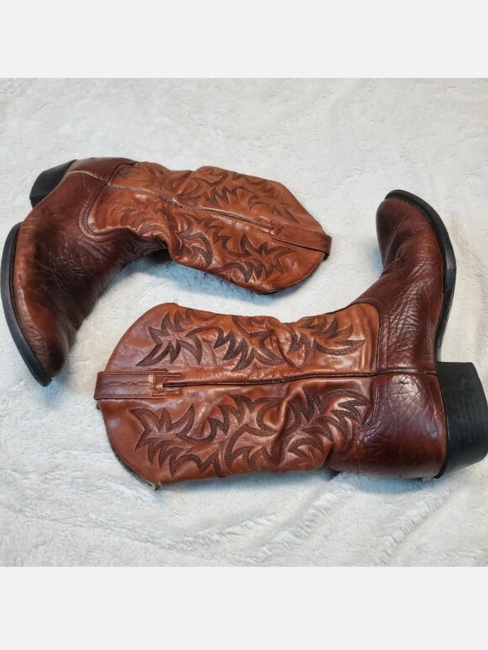 Ariat Tan Cowboy Leather Heel Boot 9 EE Western Country Festival Cowboy Rustic